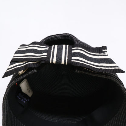 Athena New York アシーナニューヨーク 【美品】Janet Stripe ジャネット ストライプ ロゴプレート バックリボン キャップ 帽子