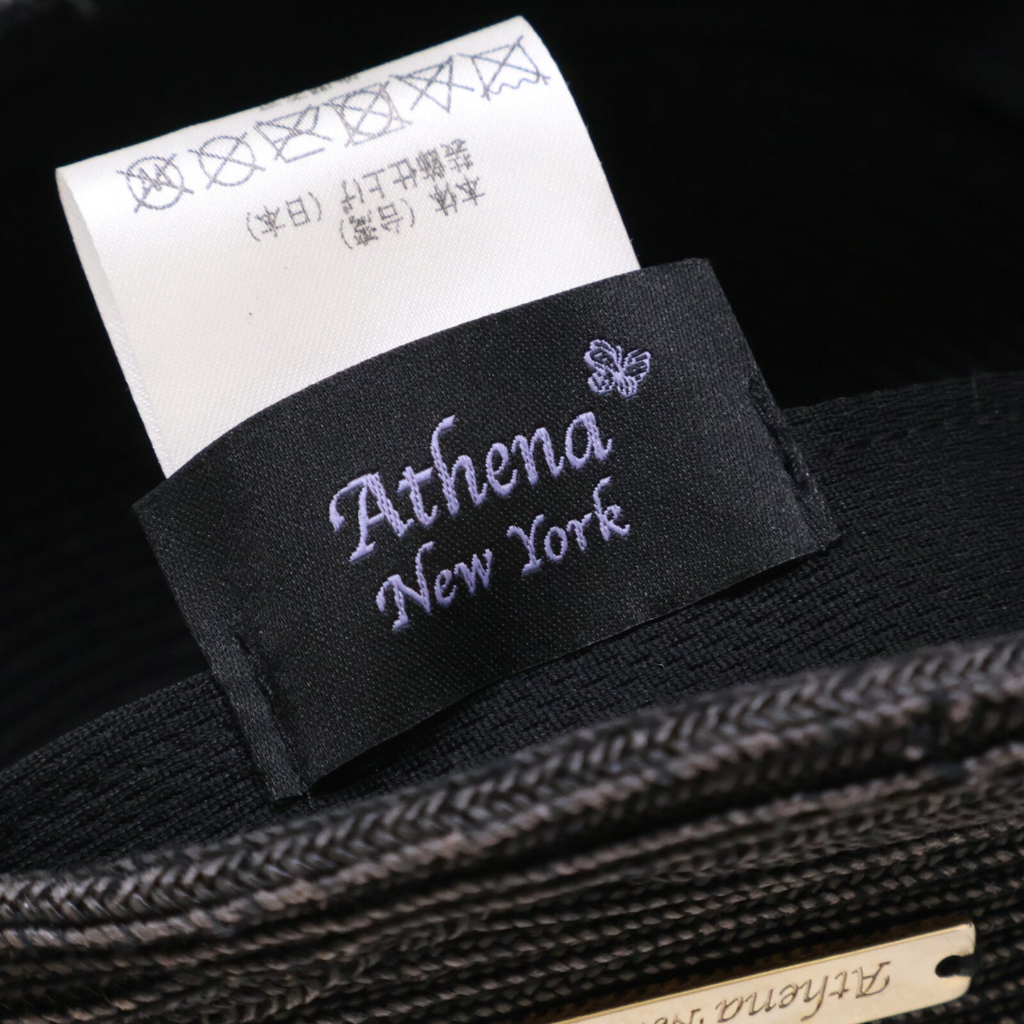 Athena New York アシーナニューヨーク 【美品】Janet Stripe ジャネット ストライプ ロゴプレート バックリボン キャップ 帽子