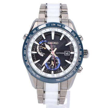 SEIKO セイコー 1200本限定 SBXA029 ASTRON/アストロン 黒文字盤 ブライトチタンxセラミック マリンカラー GPS衛星電波ソーラー 腕時計