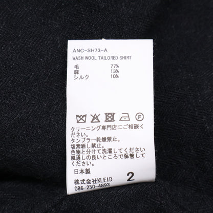 ANCELLM アンセルム 【新品同様/25AW】ANC-SH73-A WASH WOOL TAILORED SHIRT ウォッシュ ウール テーラード シャツ/ トップス 2
