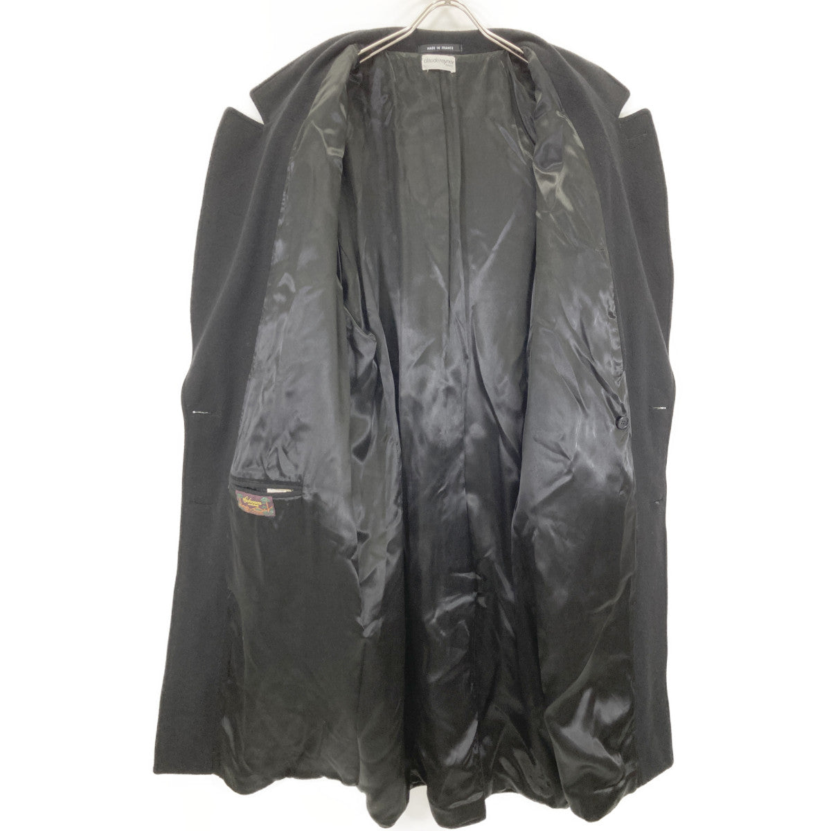 【CLAUDEREYNER PARIS】ﾌﾞﾗｯｸ ｳｰﾙ×ｶｼﾐﾔ ﾍﾞﾙﾃｯﾄﾞﾁｪｽﾀｰｺｰﾄ コート 表記なし