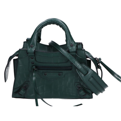 BALENCIAGA バレンシアガ 638524 クロコ型押し ネオクラシックシティ2WAYミニハンドバッグ ショルダーバッグ -