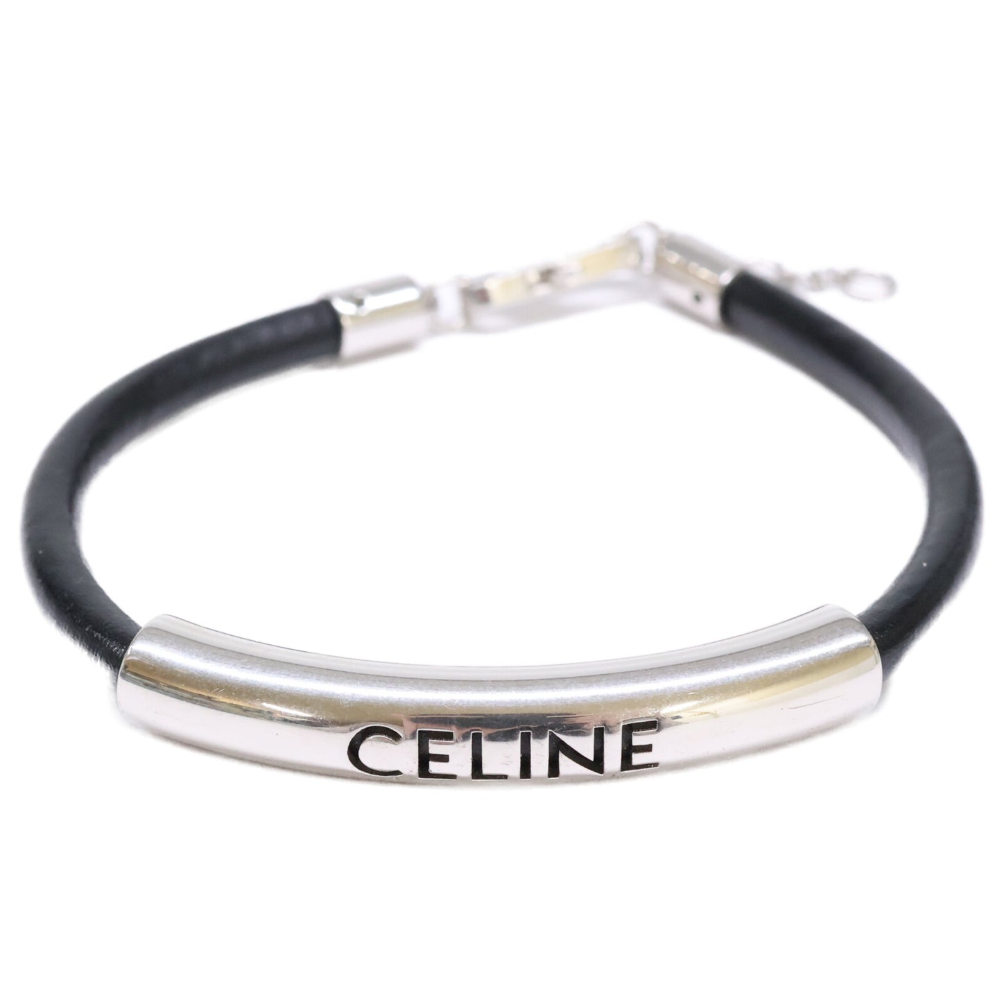 CELINE セリーヌ 460ZW3BLM ソレイユ カーフスキン＆ロジウムフィニッシュ ブラス ブレスレット
