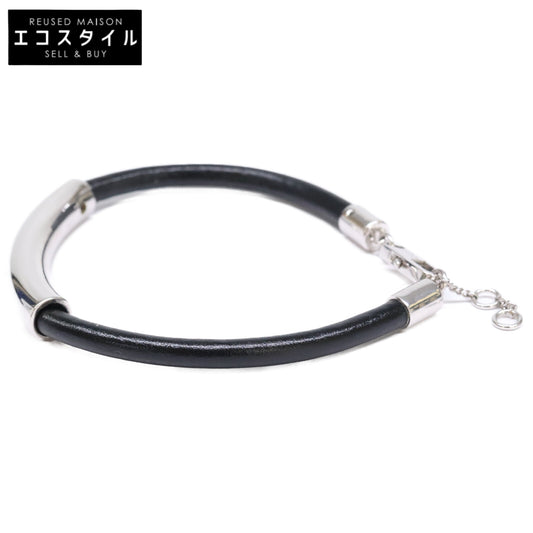 CELINE セリーヌ 460ZW3BLM ソレイユ カーフスキン＆ロジウムフィニッシュ ブラス ブレスレット