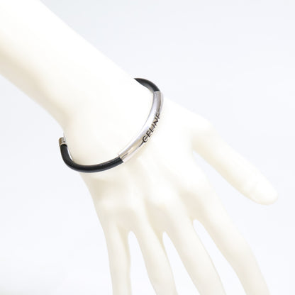 CELINE セリーヌ 460ZW3BLM ソレイユ カーフスキン＆ロジウムフィニッシュ ブラス ブレスレット