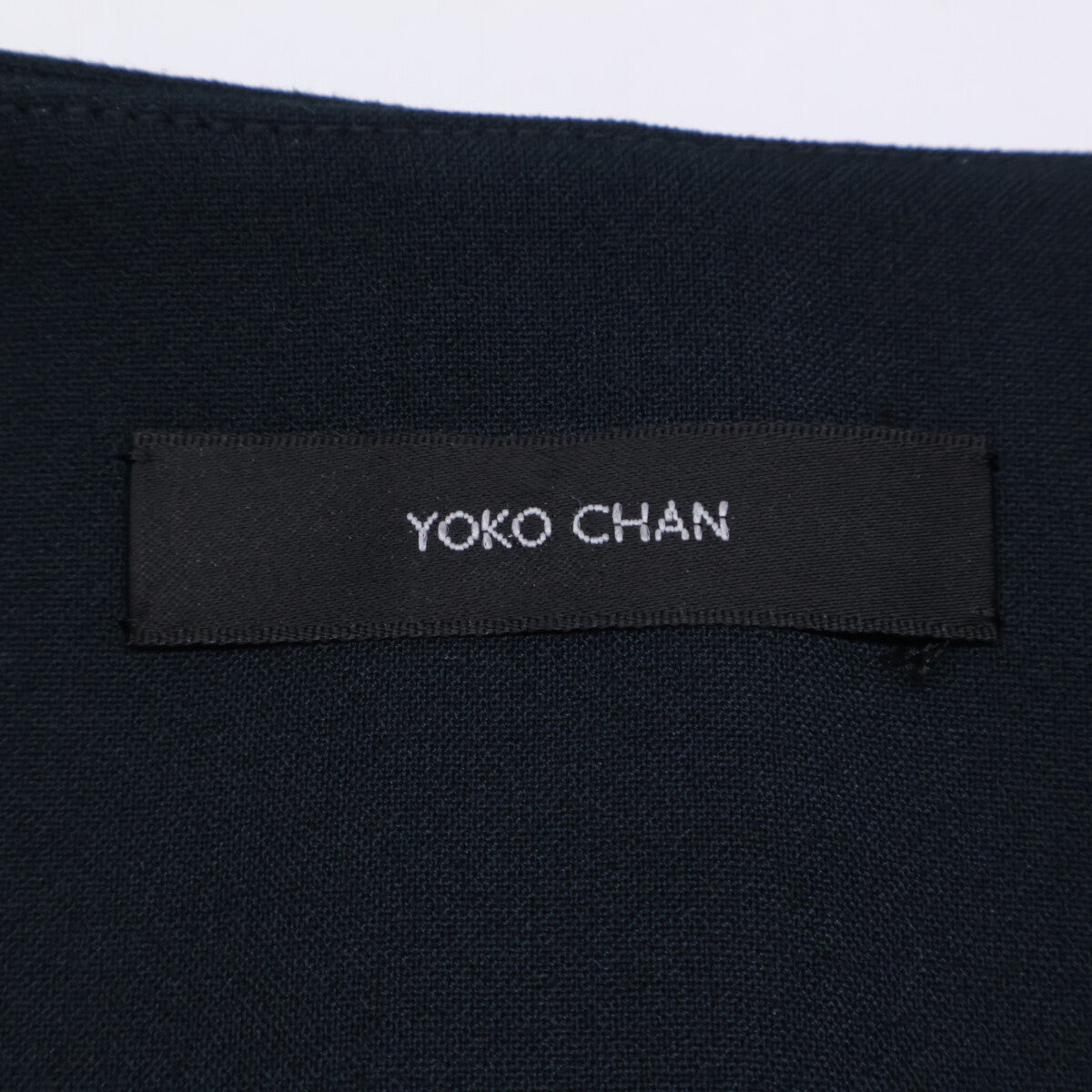 YOKOCHAN ヨーコチャン 【美品】YCJ-121-071 パール付 ノーカラー ショート ジャケット 36