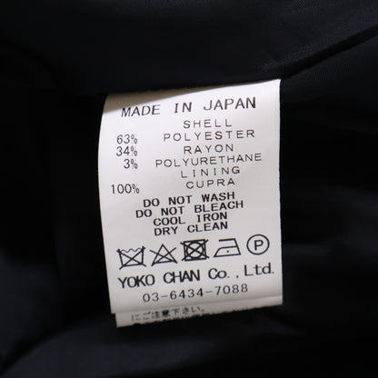 YOKOCHAN ヨーコチャン 【美品】YCJ-121-071 パール付 ノーカラー ショート ジャケット 36