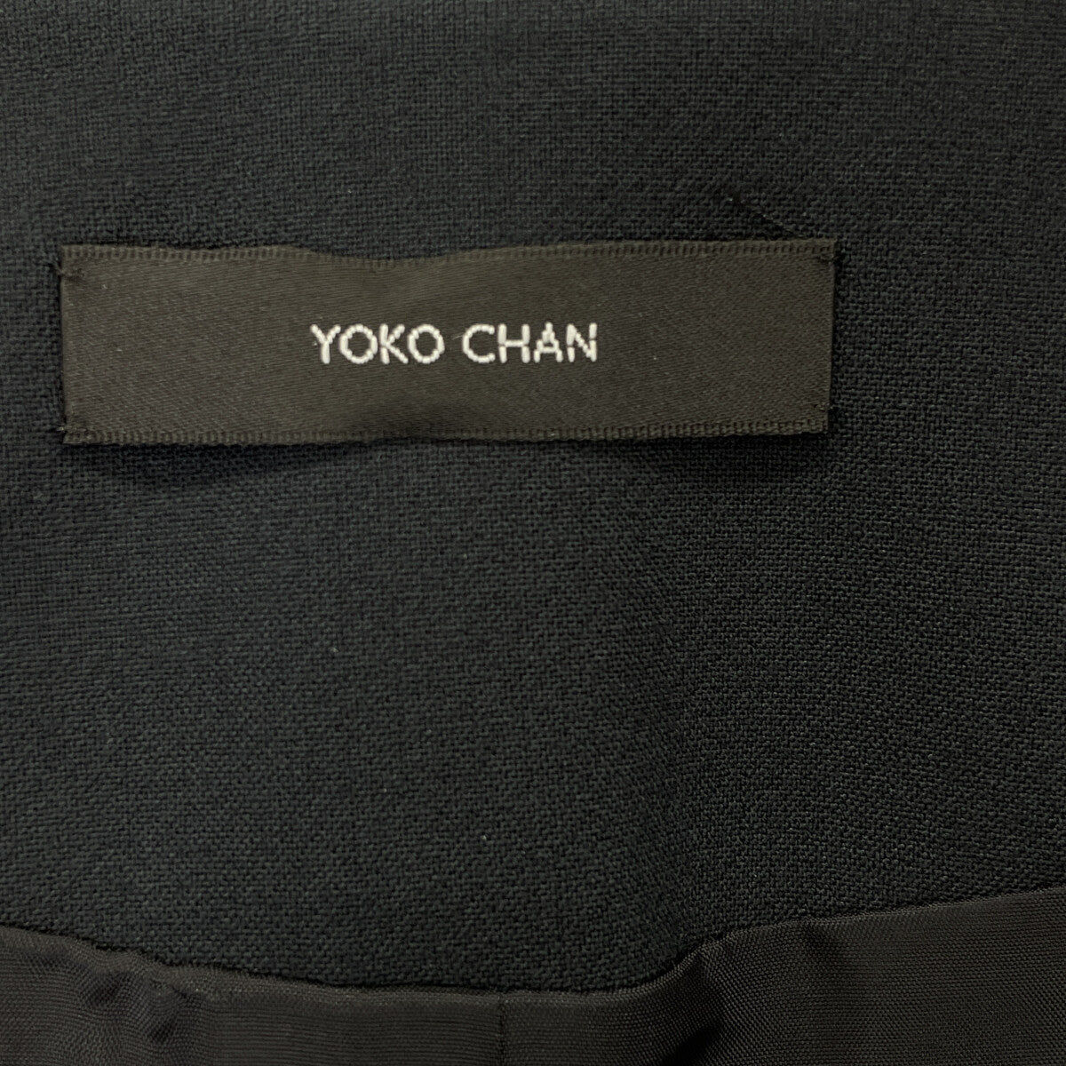 YOKOCHAN ヨーコチャン YCJ-121-071 ﾌﾞﾗｯｸ ﾊﾟｰﾙ付きﾀｯｸﾉｰｶﾗｰｼｮｰﾄｼﾞｬｹｯﾄ ジャケット 36