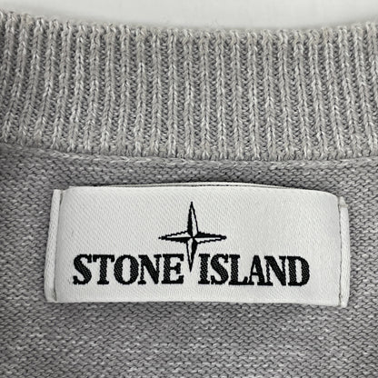 STONE ISLAND ストーンアイランド ｸﾞﾚｰ ｱｰﾑﾛｺﾞ ﾛﾝｸﾞｽﾘｰﾌﾞ ﾆｯﾄ トップス L
