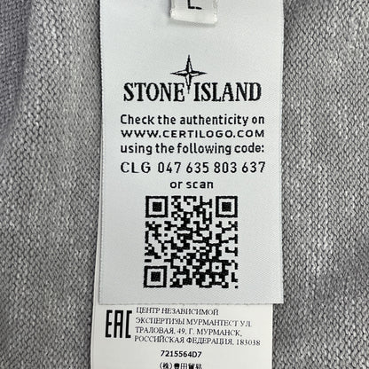 STONE ISLAND ストーンアイランド ｸﾞﾚｰ ｱｰﾑﾛｺﾞ ﾛﾝｸﾞｽﾘｰﾌﾞ ﾆｯﾄ トップス L