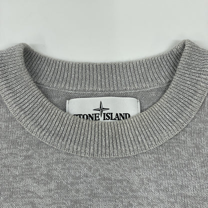 STONE ISLAND ストーンアイランド ｸﾞﾚｰ ｱｰﾑﾛｺﾞ ﾛﾝｸﾞｽﾘｰﾌﾞ ﾆｯﾄ トップス L