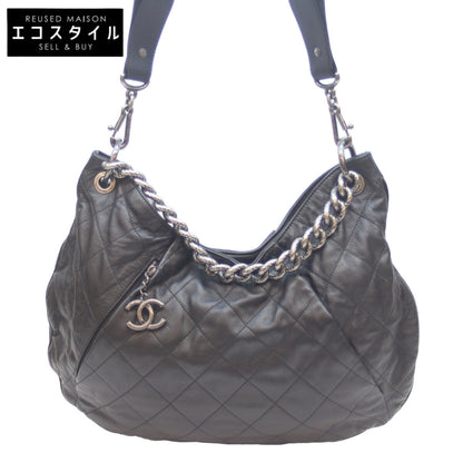 CHANEL シャネル 16番台 ﾌﾞﾗｯｸ×ｱﾝﾃｨｰｸｼﾙﾊﾞｰ ｳﾞｨﾝﾃｰｼﾞｶｰﾌ ｺｺﾌﾟﾘｰﾂ2WAYﾎｰﾎﾞｰﾊﾞｯｸﾞ ショルダーバッグ