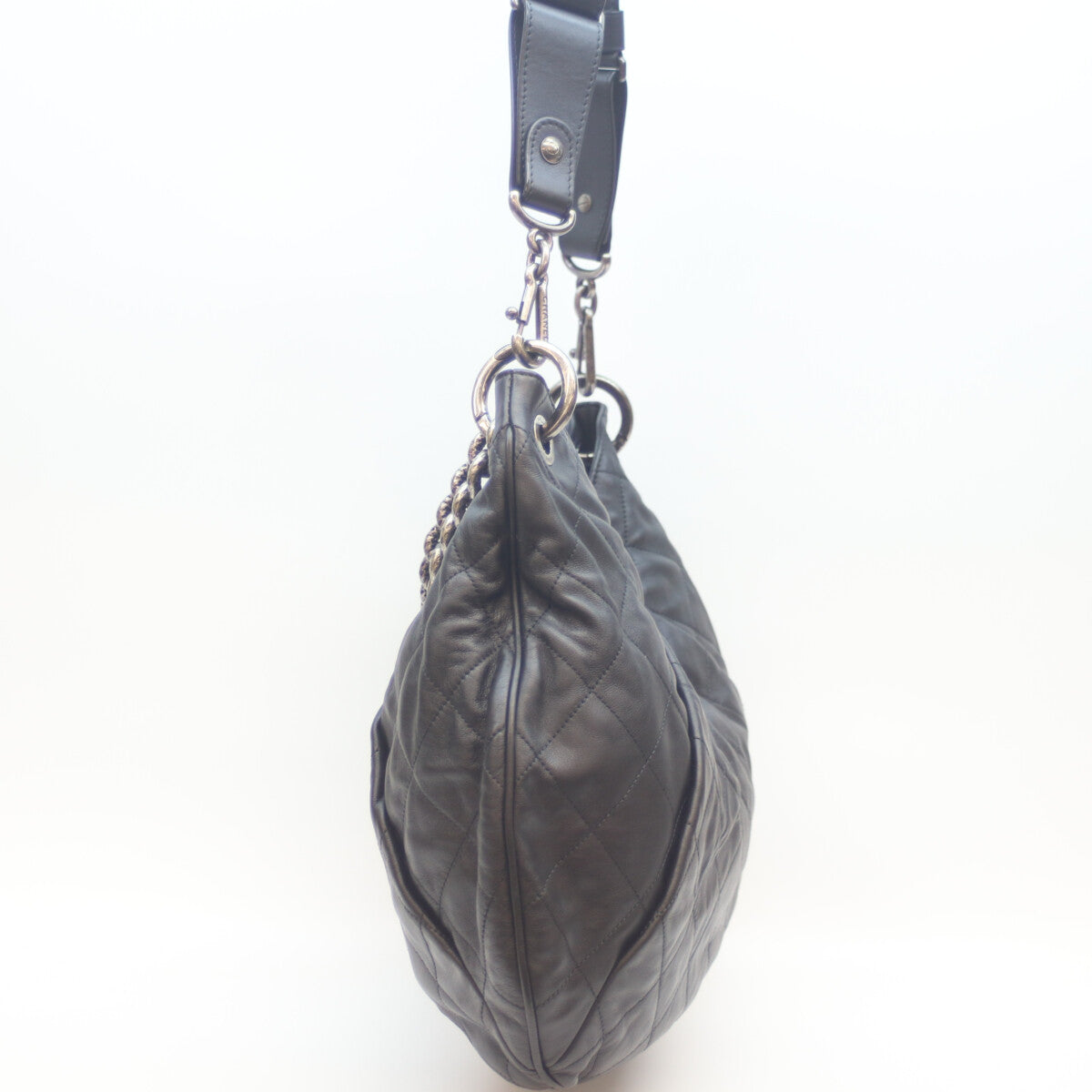 CHANEL シャネル 16番台 ﾌﾞﾗｯｸ×ｱﾝﾃｨｰｸｼﾙﾊﾞｰ ｳﾞｨﾝﾃｰｼﾞｶｰﾌ ｺｺﾌﾟﾘｰﾂ2WAYﾎｰﾎﾞｰﾊﾞｯｸﾞ ショルダーバッグ