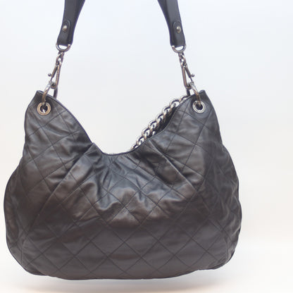 CHANEL シャネル 16番台 ﾌﾞﾗｯｸ×ｱﾝﾃｨｰｸｼﾙﾊﾞｰ ｳﾞｨﾝﾃｰｼﾞｶｰﾌ ｺｺﾌﾟﾘｰﾂ2WAYﾎｰﾎﾞｰﾊﾞｯｸﾞ ショルダーバッグ