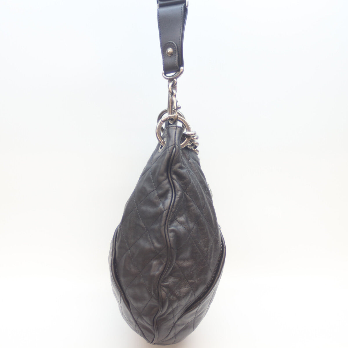 CHANEL シャネル 16番台 ﾌﾞﾗｯｸ×ｱﾝﾃｨｰｸｼﾙﾊﾞｰ ｳﾞｨﾝﾃｰｼﾞｶｰﾌ ｺｺﾌﾟﾘｰﾂ2WAYﾎｰﾎﾞｰﾊﾞｯｸﾞ ショルダーバッグ