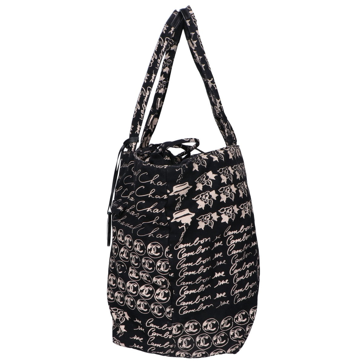 CHANEL シャネル 10番台 カメリアロゴ ココマークチャーム ドローストリング 巾着 トートバッグ