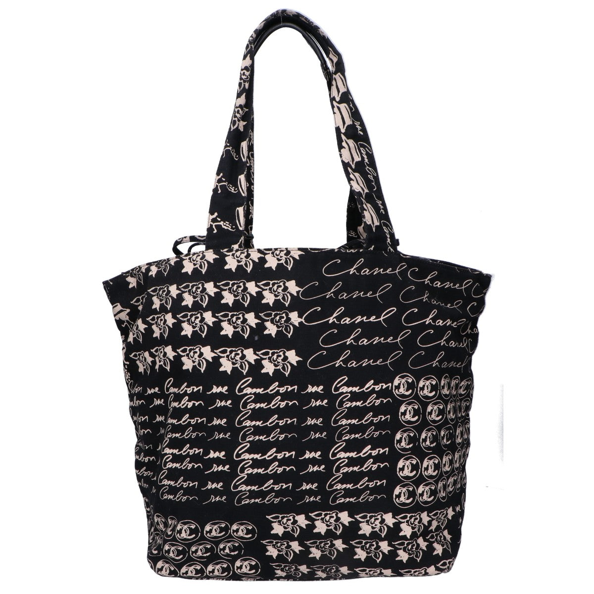 CHANEL シャネル 10番台 カメリアロゴ ココマークチャーム ドローストリング 巾着 トートバッグ