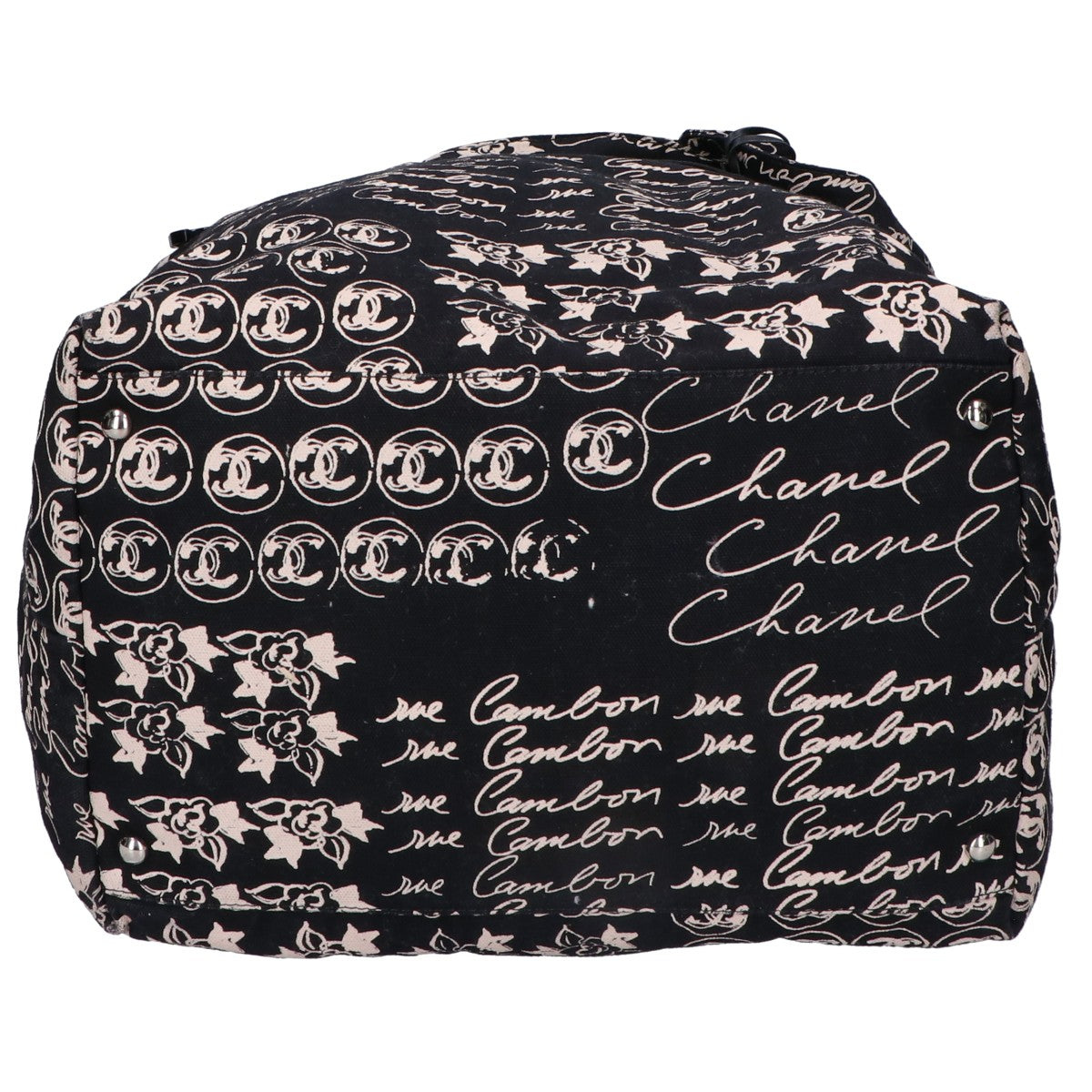 CHANEL シャネル 10番台 カメリアロゴ ココマークチャーム ドローストリング 巾着 トートバッグ