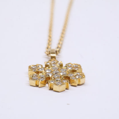 BVLGARI ブルガリ 750YG スノーフレーク ダイヤモンド ネックレス