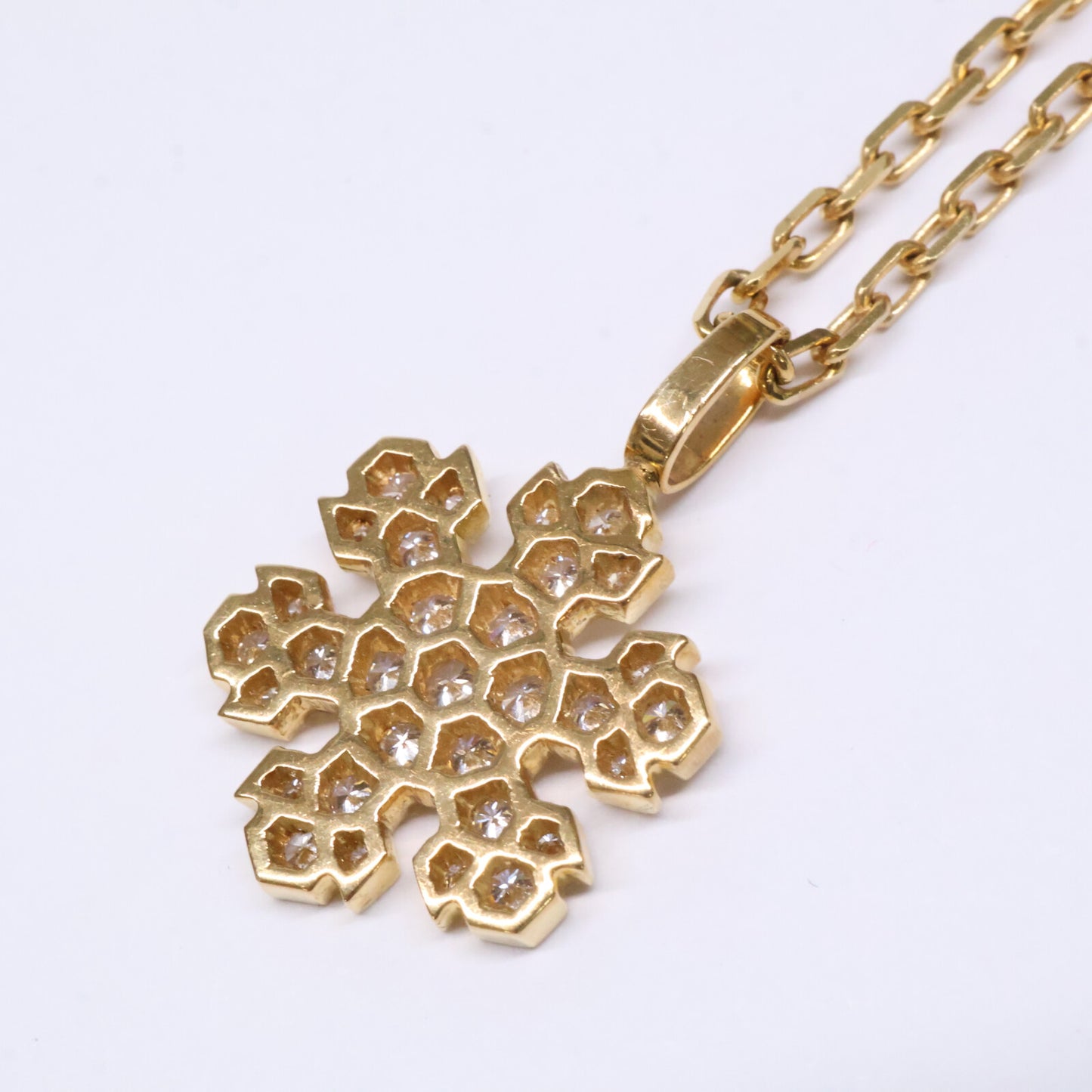 BVLGARI ブルガリ 750YG スノーフレーク ダイヤモンド ネックレス