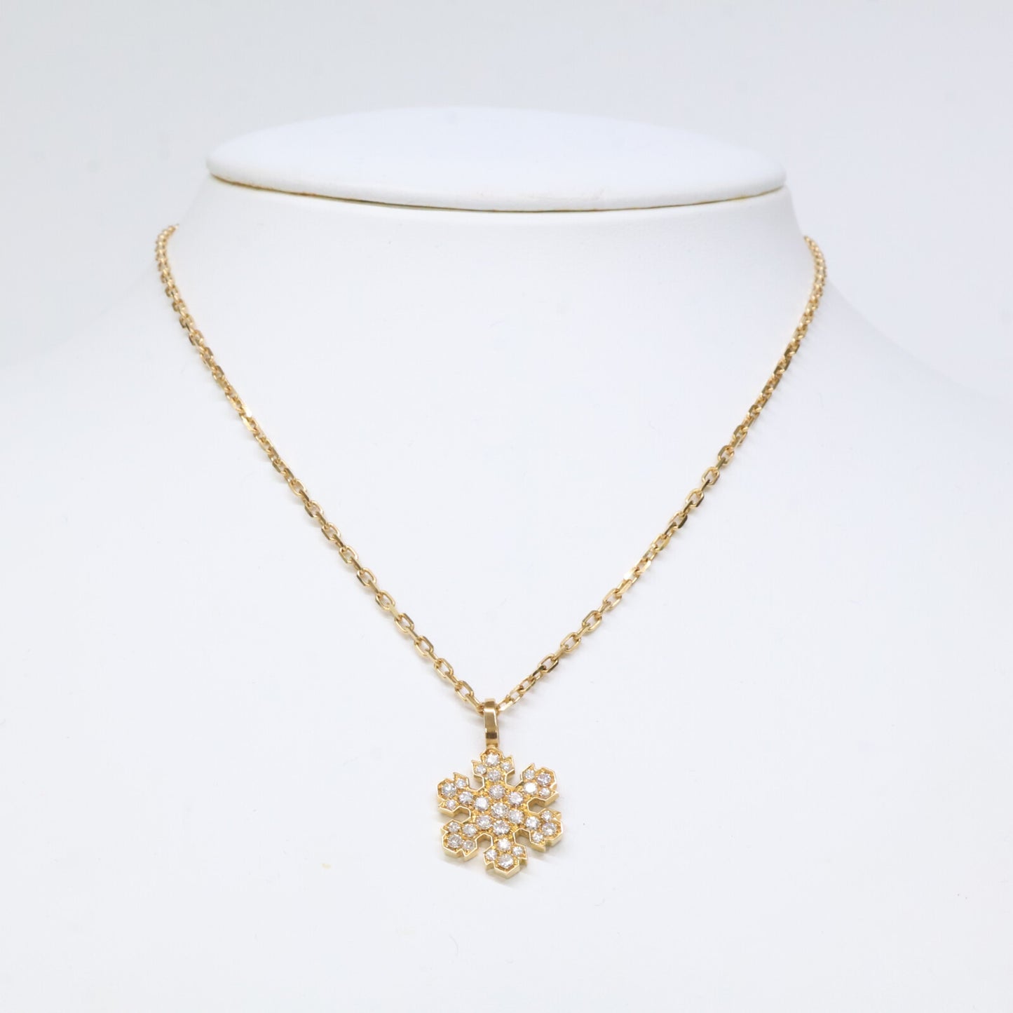 BVLGARI ブルガリ 750YG スノーフレーク ダイヤモンド ネックレス