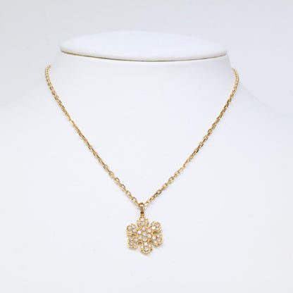 BVLGARI ブルガリ 750YG スノーフレーク ダイヤモンド ネックレス