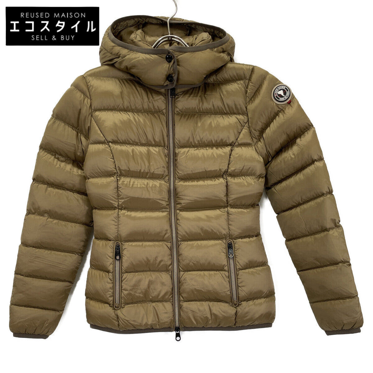 CAPE HORN ケープホーン 12550 STELLA/ｽﾃﾗ ｺﾞｰﾙﾄﾞﾌﾞﾗｳﾝ ﾅｲﾛﾝ ﾌｰﾃﾞｯﾄﾞｼｮｰﾄﾀﾞｳﾝｼﾞｬｹｯﾄ ジャケット 40