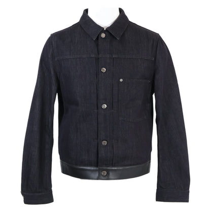 berluti ベルルッティ 167646 裾ラムレザー切替 デニム ジャケット 48