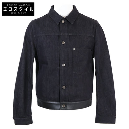 berluti ベルルッティ 167646 裾ラムレザー切替 デニム ジャケット 48