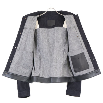 berluti ベルルッティ 167646 裾ラムレザー切替 デニム ジャケット 48