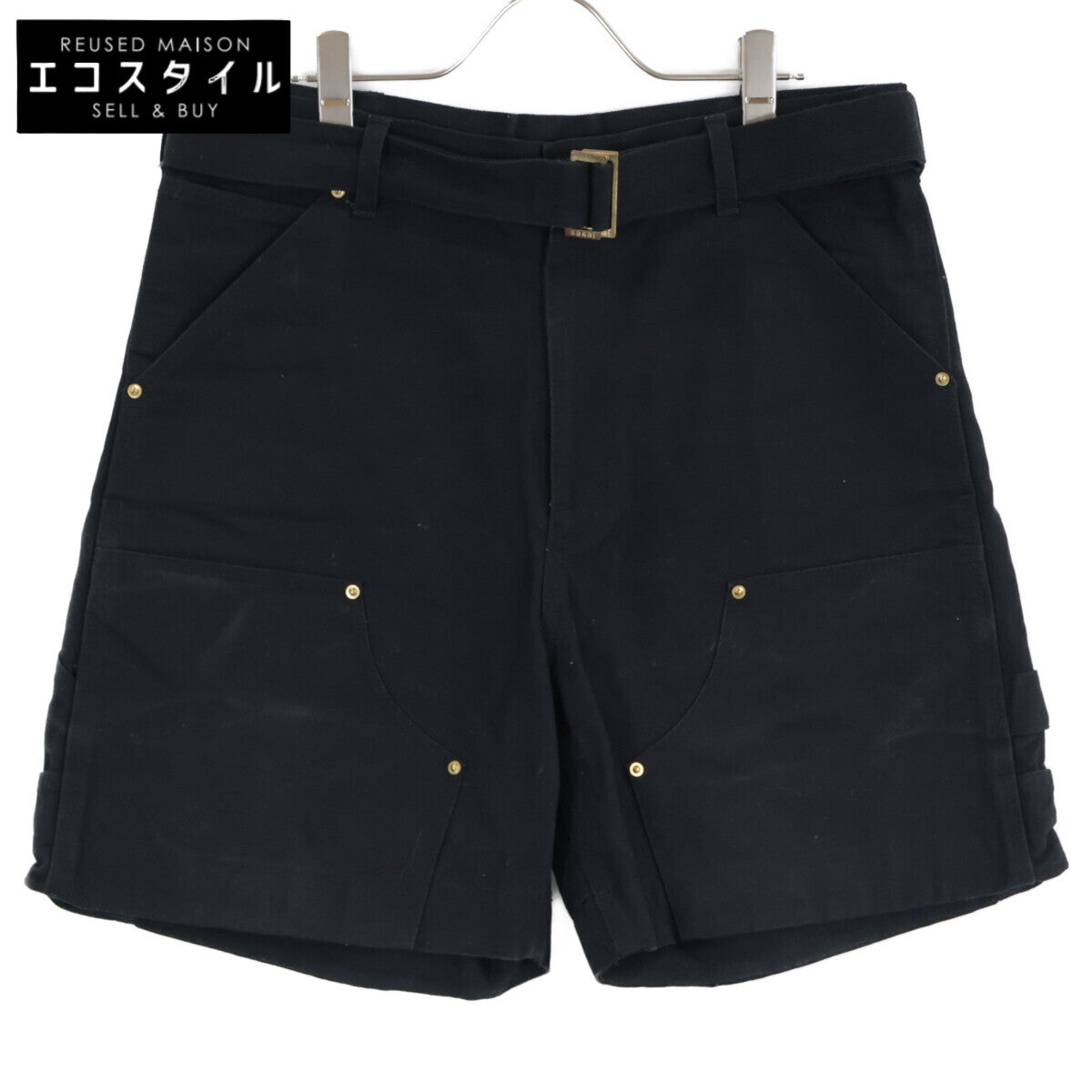 Carhartt カーハート 【×sacai】24-03392M ﾌﾞﾗｯｸ ﾀﾞﾌﾞﾙﾆｰﾀﾞｯｸｼｮｰﾂ ボトムス 2