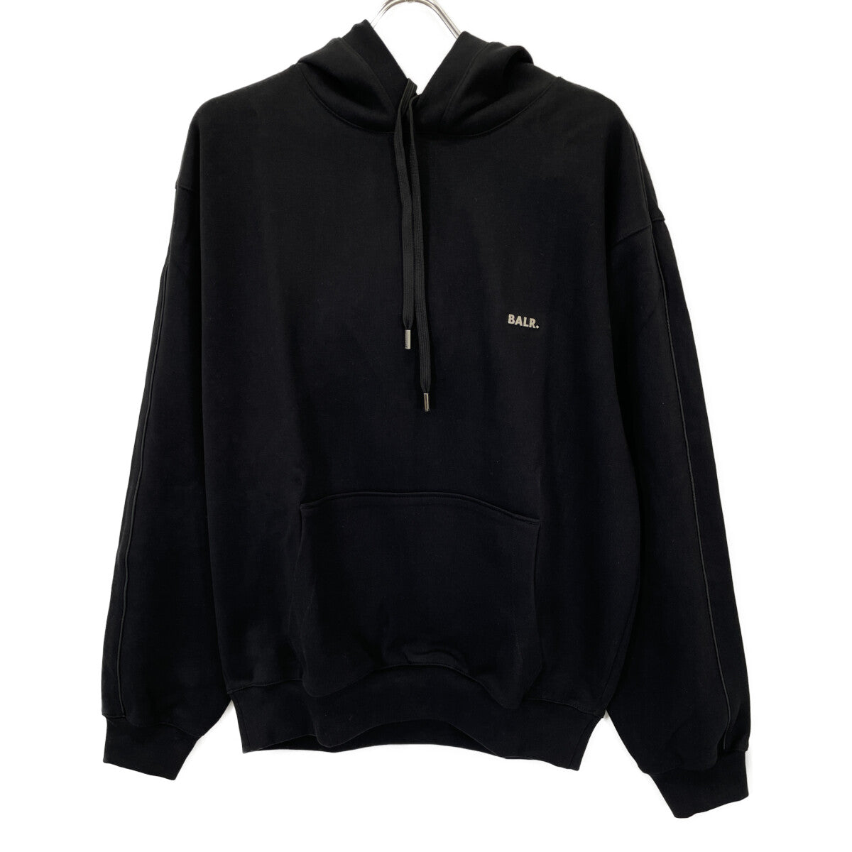 BALR. ボーラー B1261.1151 ﾌﾞﾗｯｸ ｺｯﾄﾝ混 ﾒﾀﾙﾛｺﾞ Q Series Hoodie トップス L
