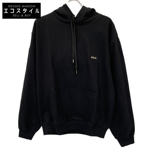 BALR. ボーラー B1261.1151 ﾌﾞﾗｯｸ ｺｯﾄﾝ混 ﾒﾀﾙﾛｺﾞ Q Series Hoodie トップス L
