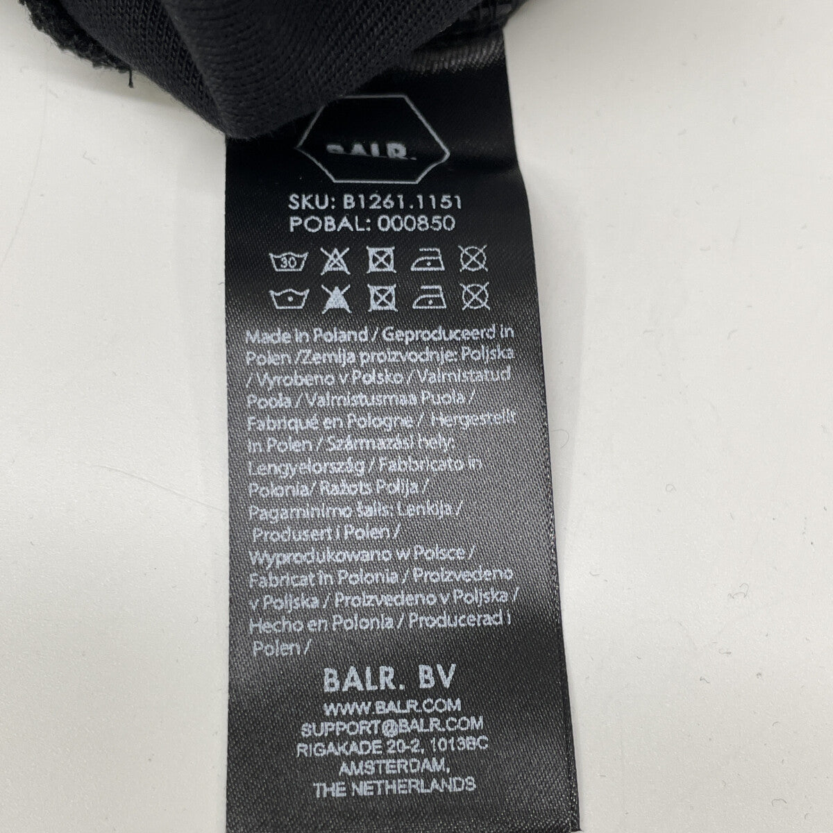 BALR. ボーラー B1261.1151 ﾌﾞﾗｯｸ ｺｯﾄﾝ混 ﾒﾀﾙﾛｺﾞ Q Series Hoodie トップス L