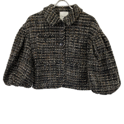 CLANE クラネ ﾌﾞﾗｯｸ mix tweed puffsleeve jacket/ﾐｯｸｽﾂｲｰﾄﾞﾊﾟﾌｽﾘｰﾌﾞｼﾞｬｹｯﾄ ジャケット 2