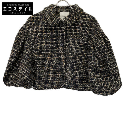 CLANE クラネ ﾌﾞﾗｯｸ mix tweed puffsleeve jacket/ﾐｯｸｽﾂｲｰﾄﾞﾊﾟﾌｽﾘｰﾌﾞｼﾞｬｹｯﾄ ジャケット 2