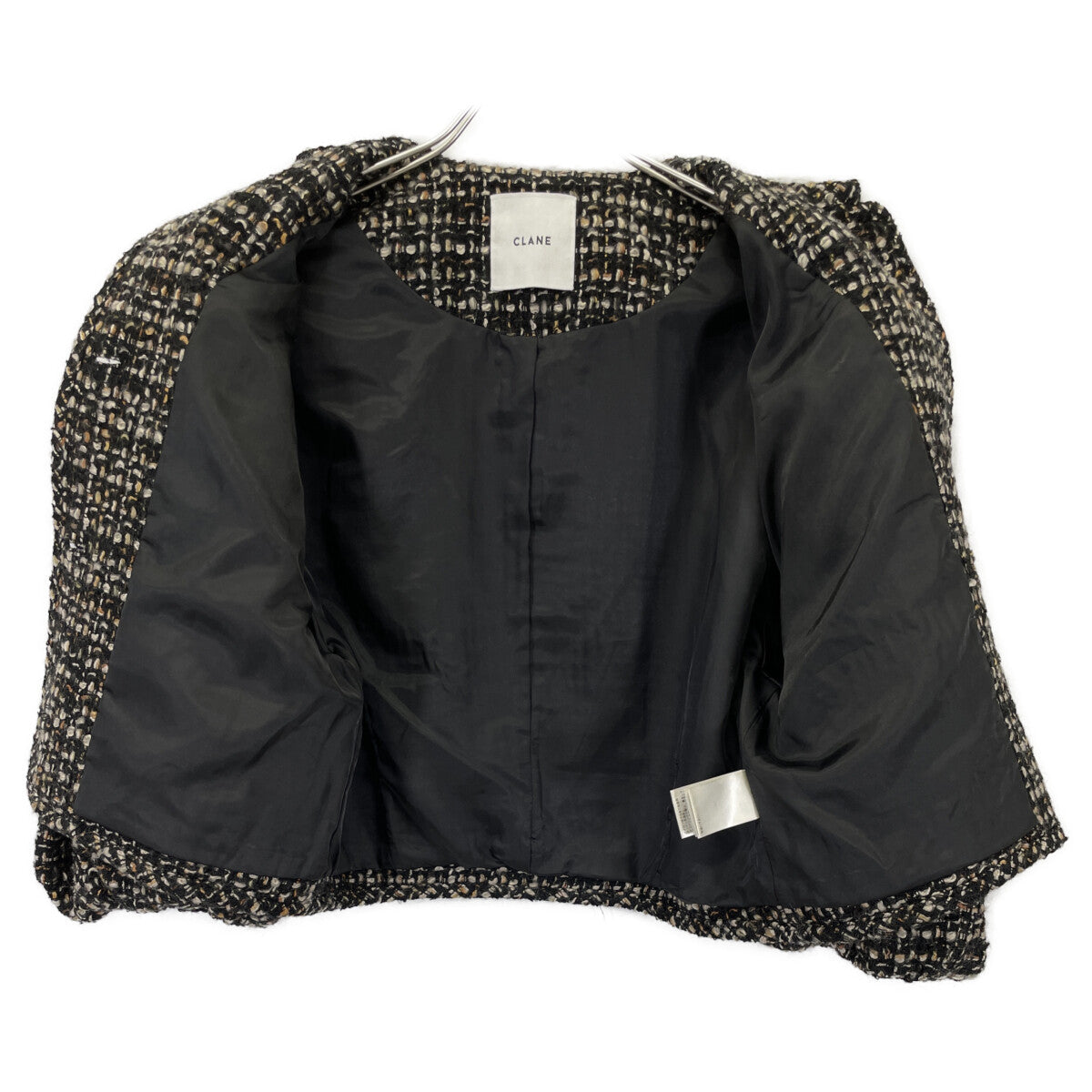 CLANE クラネ ﾌﾞﾗｯｸ mix tweed puffsleeve jacket/ﾐｯｸｽﾂｲｰﾄﾞﾊﾟﾌｽﾘｰﾌﾞｼﾞｬｹｯﾄ ジャケット 2