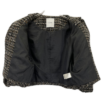 CLANE クラネ ﾌﾞﾗｯｸ mix tweed puffsleeve jacket/ﾐｯｸｽﾂｲｰﾄﾞﾊﾟﾌｽﾘｰﾌﾞｼﾞｬｹｯﾄ ジャケット 2