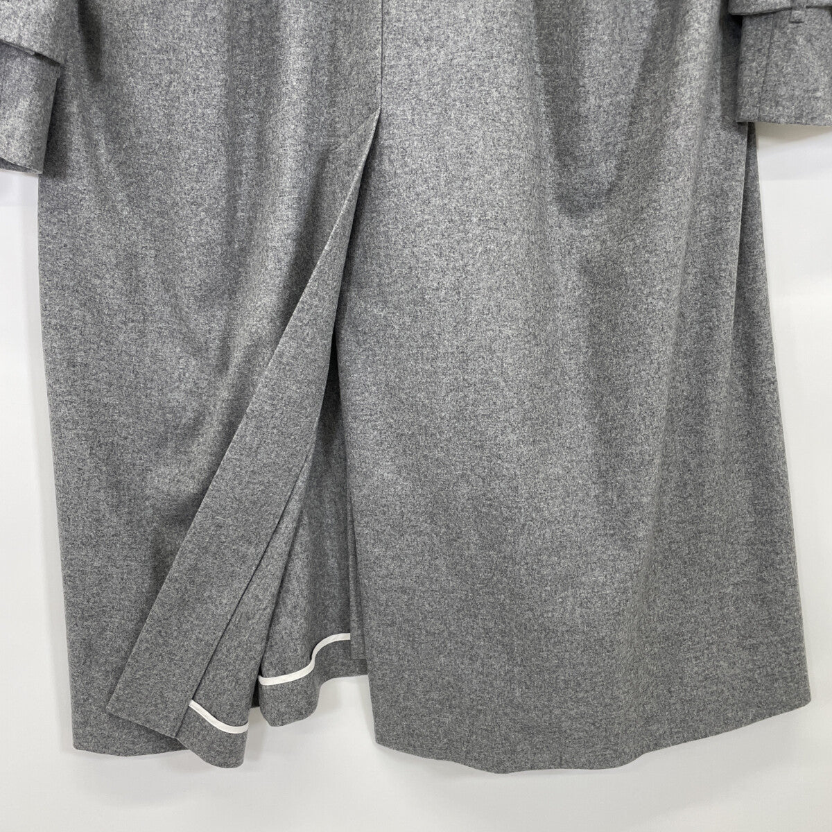 ATON エイトン ｸﾞﾚｰ ｳｰﾙ ｺｯﾄﾝﾗｲﾆﾝｸﾞ ｱｰﾑﾍﾞﾙﾄ ﾀﾞﾌﾞﾙﾌﾞﾚｽﾄ 比翼ﾛﾝｸﾞｺｰﾄ コート 2