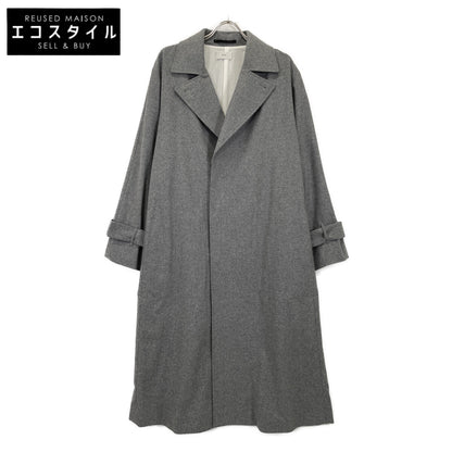 ATON エイトン ｸﾞﾚｰ ｳｰﾙ ｺｯﾄﾝﾗｲﾆﾝｸﾞ ｱｰﾑﾍﾞﾙﾄ ﾀﾞﾌﾞﾙﾌﾞﾚｽﾄ 比翼ﾛﾝｸﾞｺｰﾄ コート 2