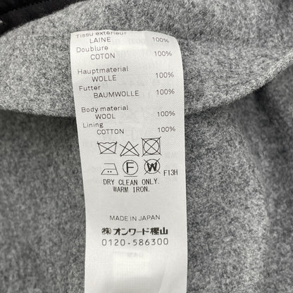 ATON エイトン ｸﾞﾚｰ ｳｰﾙ ｺｯﾄﾝﾗｲﾆﾝｸﾞ ｱｰﾑﾍﾞﾙﾄ ﾀﾞﾌﾞﾙﾌﾞﾚｽﾄ 比翼ﾛﾝｸﾞｺｰﾄ コート 2