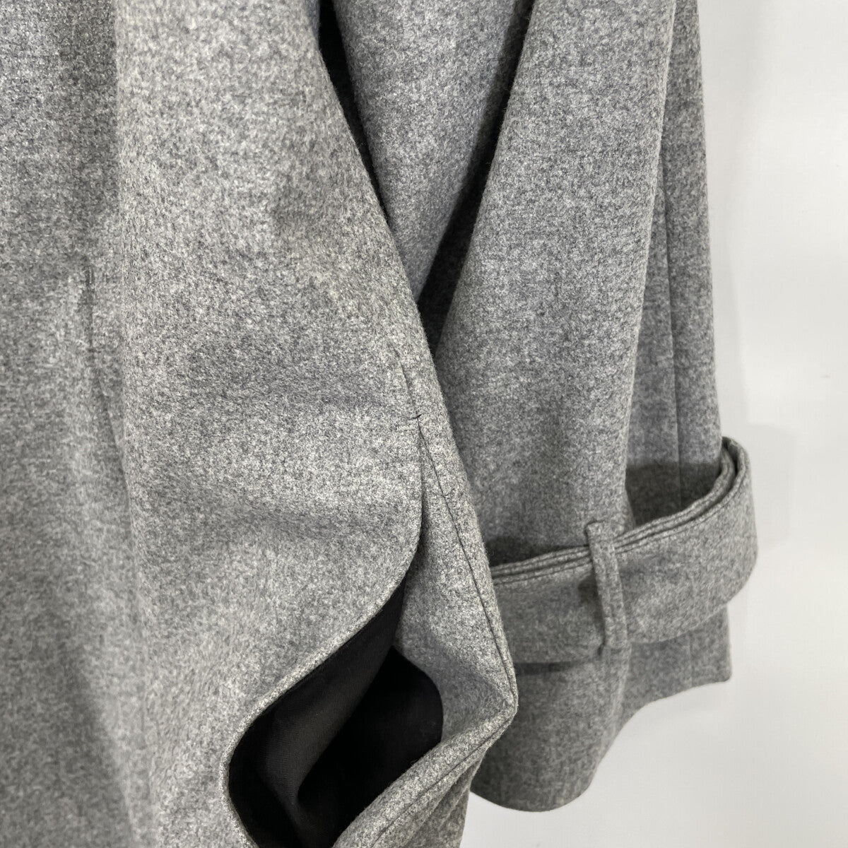 ATON エイトン ｸﾞﾚｰ ｳｰﾙ ｺｯﾄﾝﾗｲﾆﾝｸﾞ ｱｰﾑﾍﾞﾙﾄ ﾀﾞﾌﾞﾙﾌﾞﾚｽﾄ 比翼ﾛﾝｸﾞｺｰﾄ コート 2