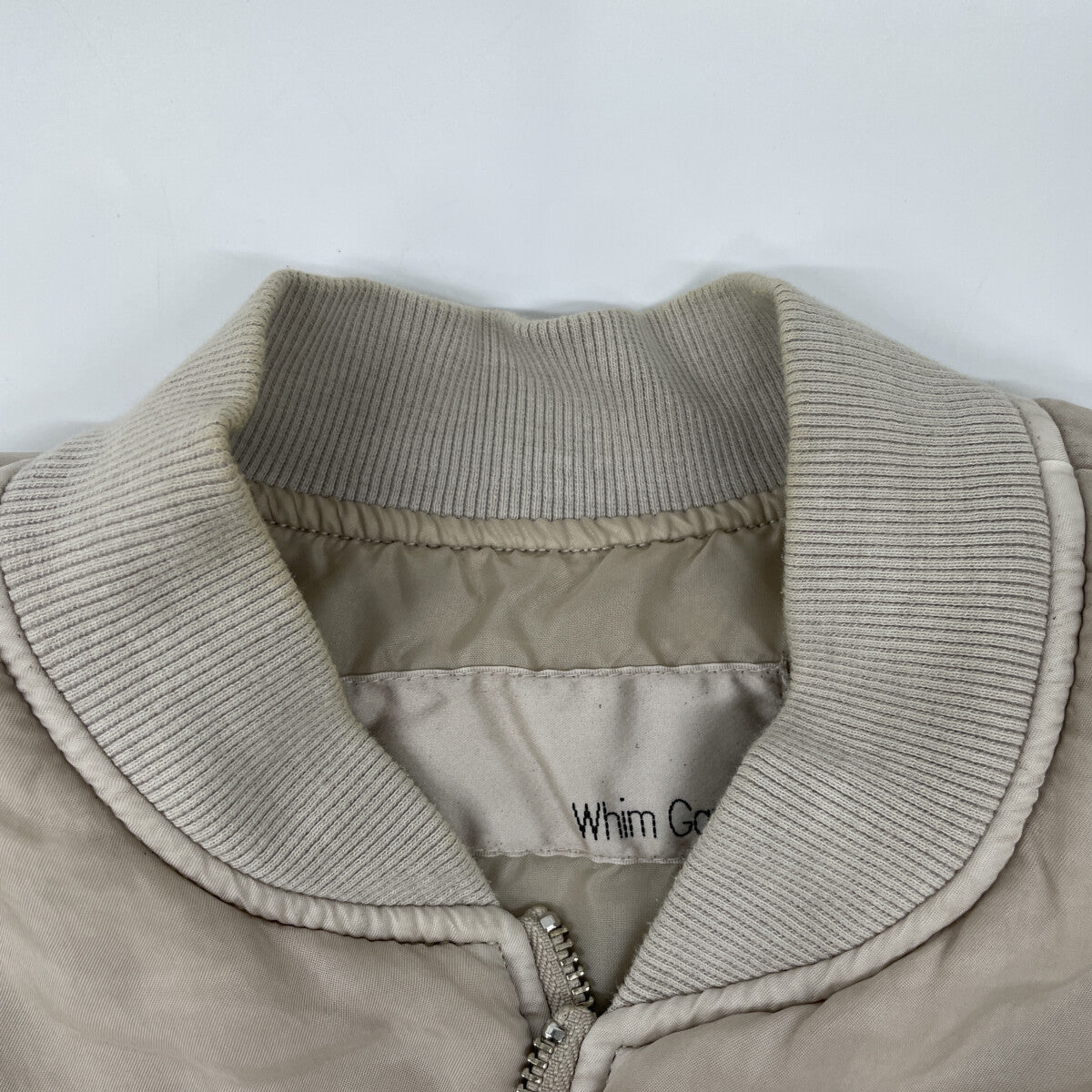 Whim Gazette ウィムガゼット 24年製 ﾍﾞｰｼﾞｭ ｶﾞｰﾒﾝﾄﾀﾞｲMA-1 ｼﾞｬｹｯﾄ ジャケット F