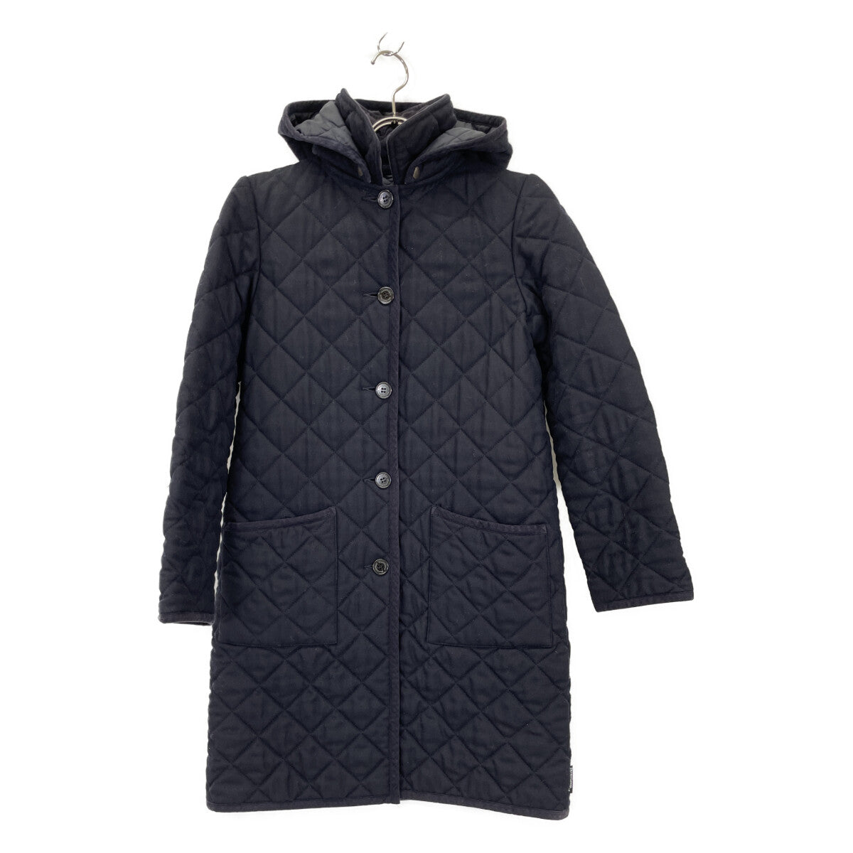 TRADITIONAL WEATHERWEAR トラディショナルウェザーウェア ﾈｲﾋﾞｰ LDS WAVERLY HOOD LONG ｷﾙﾃｨﾝｸﾞｺｰﾄ コート 36