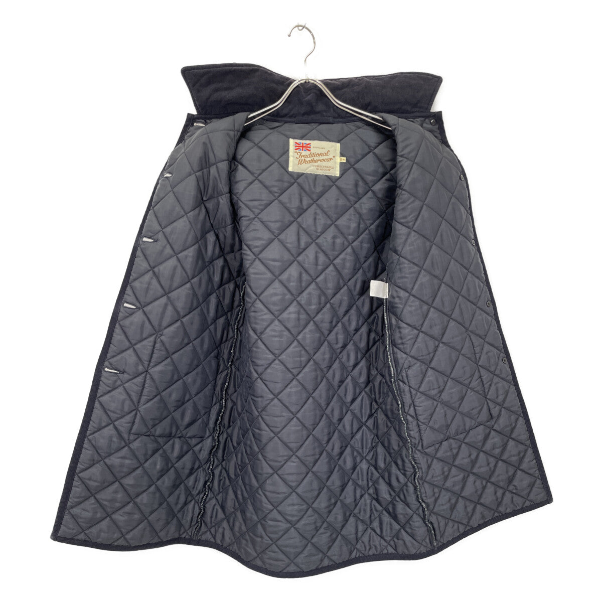 TRADITIONAL WEATHERWEAR トラディショナルウェザーウェア ﾈｲﾋﾞｰ LDS WAVERLY HOOD LONG ｷﾙﾃｨﾝｸﾞｺｰﾄ コート 36