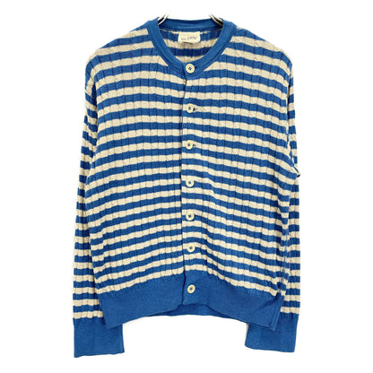 45R フォーティファイブ アール 70180164 ﾌﾞﾙｰ×ﾎﾜｲﾄ 超ｶﾞｰｾﾞｹｰﾌﾞﾙ縞の908ﾆｯﾄｿｰｶｰﾃﾞｨｶﾞﾝ トップス 2