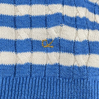 45R フォーティファイブ アール 70180164 ﾌﾞﾙｰ×ﾎﾜｲﾄ 超ｶﾞｰｾﾞｹｰﾌﾞﾙ縞の908ﾆｯﾄｿｰｶｰﾃﾞｨｶﾞﾝ トップス 2