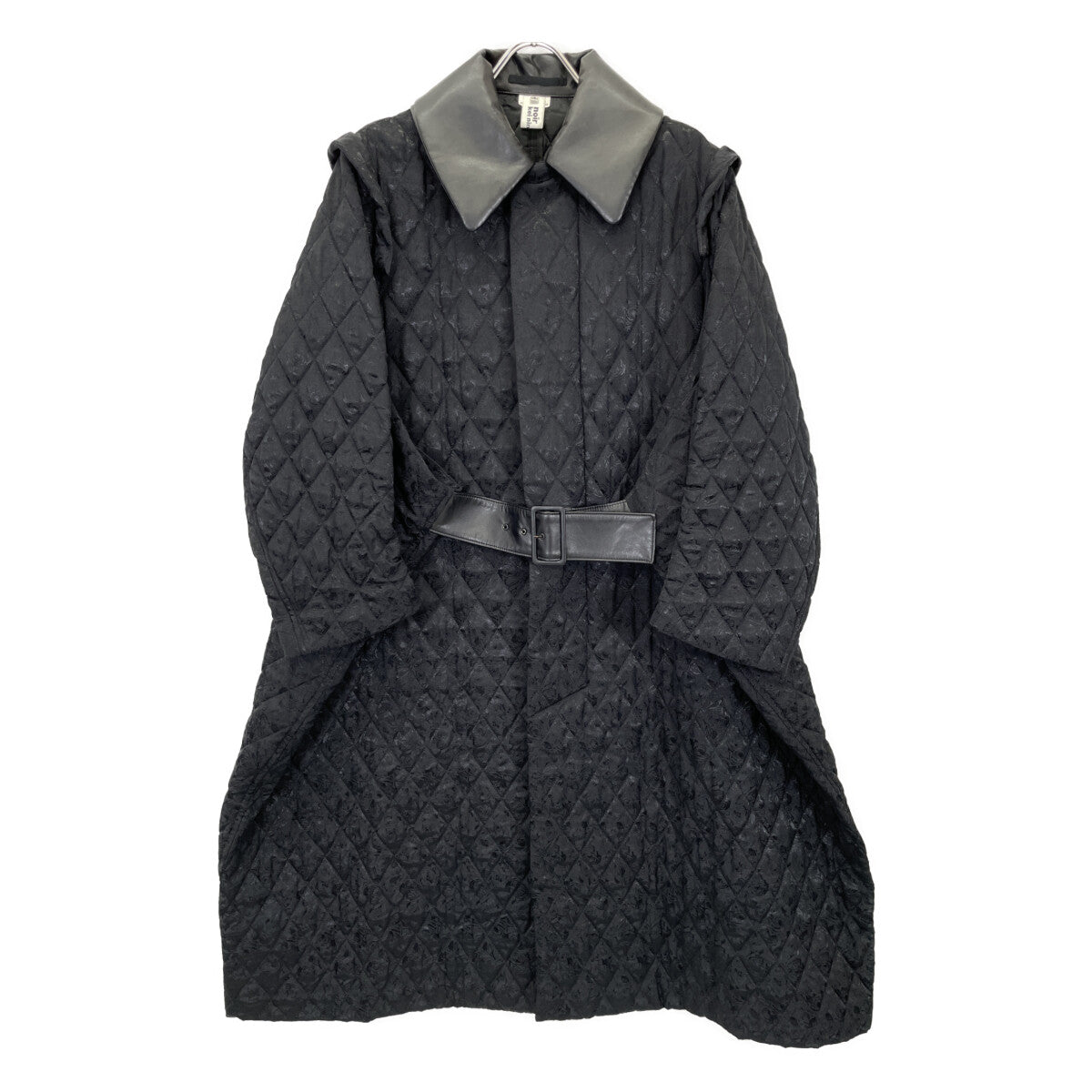 COMME des GARCONS Noir Kei Ninomiya コムデギャルソンノワールケイニノミヤ AD2017 3TｰC005 ﾌﾞﾗｯｸ 花柄 ﾍﾞﾙﾃｯﾄﾞｷﾙﾃｨﾝｸﾞｺｰﾄ コート S