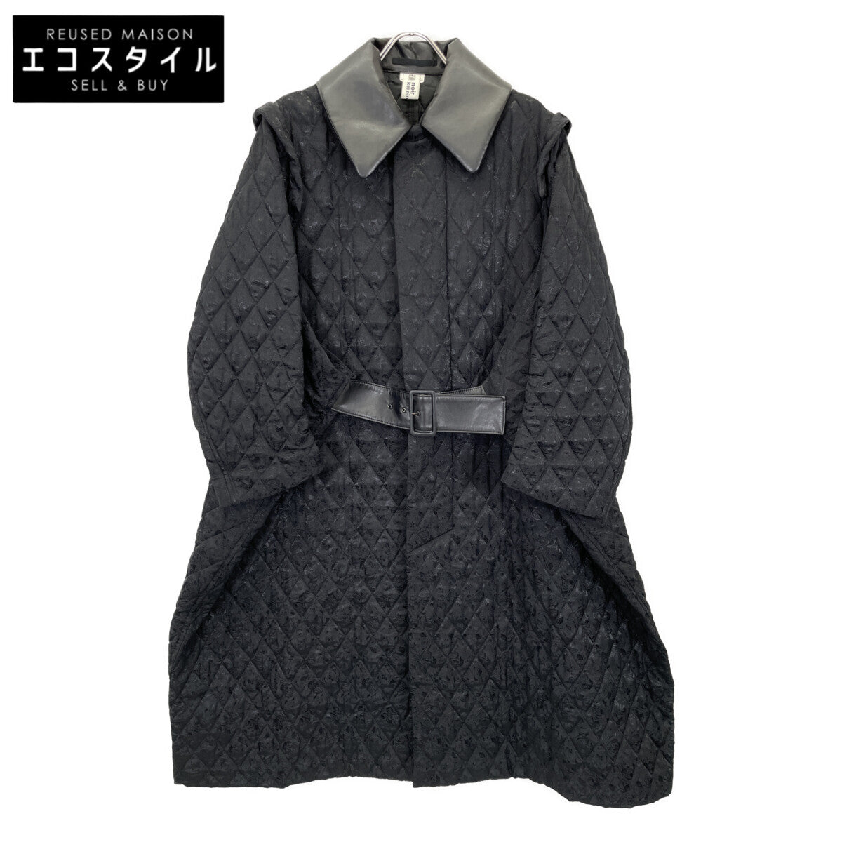 COMME des GARCONS Noir Kei Ninomiya コムデギャルソンノワールケイニノミヤ AD2017 3TｰC005 ﾌﾞﾗｯｸ 花柄 ﾍﾞﾙﾃｯﾄﾞｷﾙﾃｨﾝｸﾞｺｰﾄ コート S