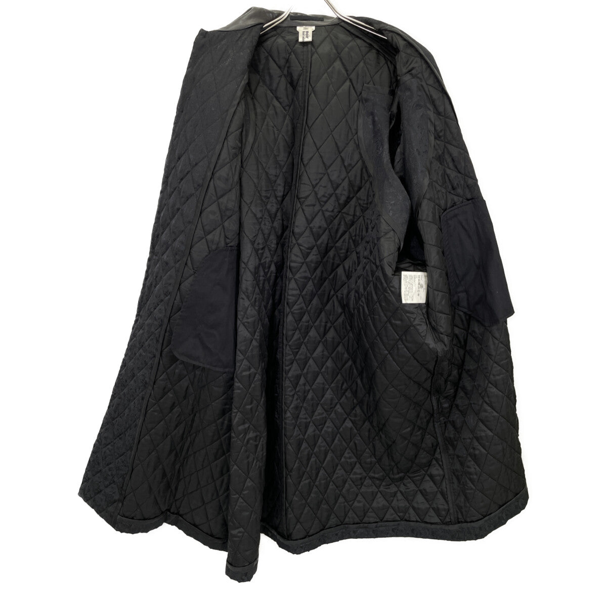 COMME des GARCONS Noir Kei Ninomiya コムデギャルソンノワールケイニノミヤ AD2017 3TｰC005 ﾌﾞﾗｯｸ 花柄 ﾍﾞﾙﾃｯﾄﾞｷﾙﾃｨﾝｸﾞｺｰﾄ コート S